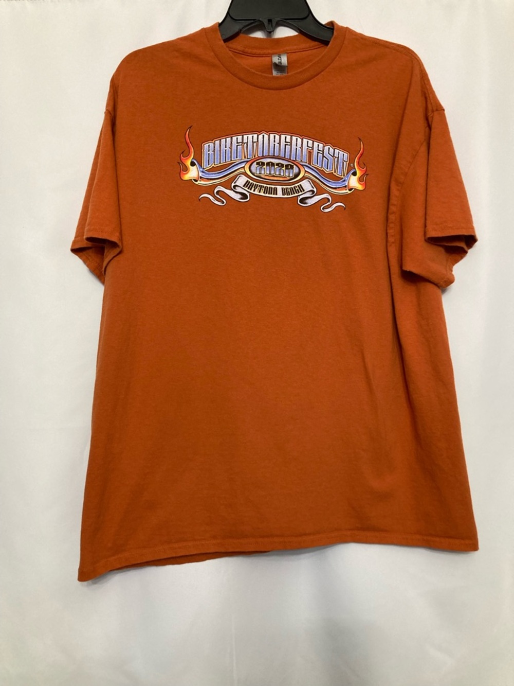 2023 Biketoberfest Daytona Beach Riding Reaper - 31st Anniversary Orange Tee XL
